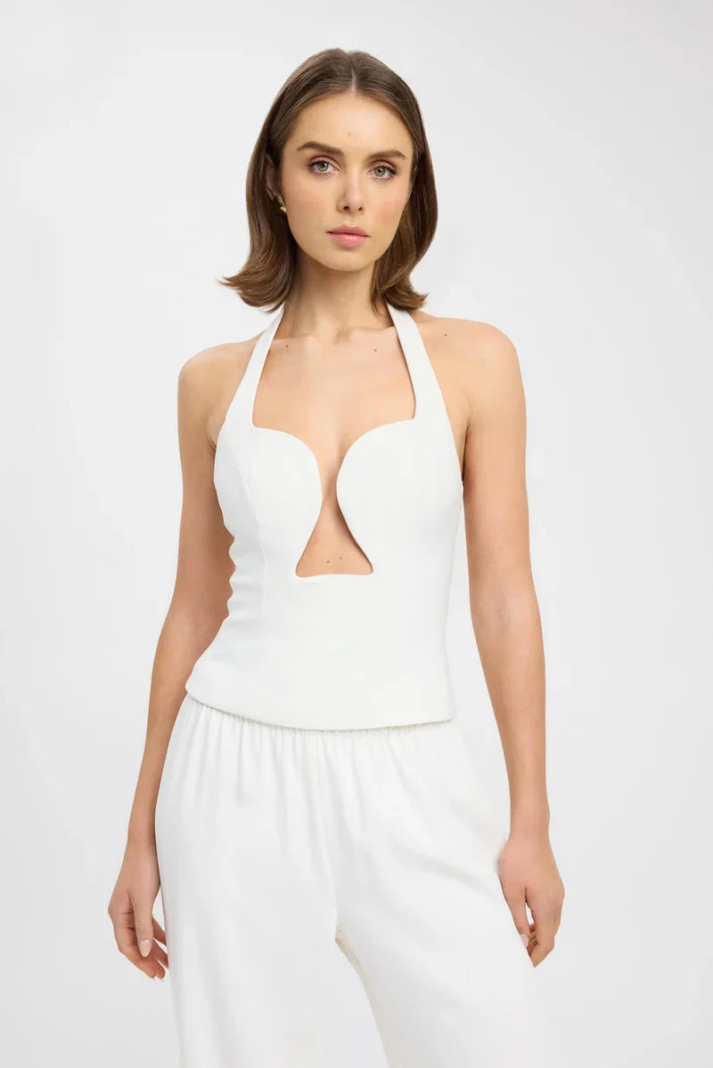 KAYO | DEEP CUT-OUT HALTERNECK