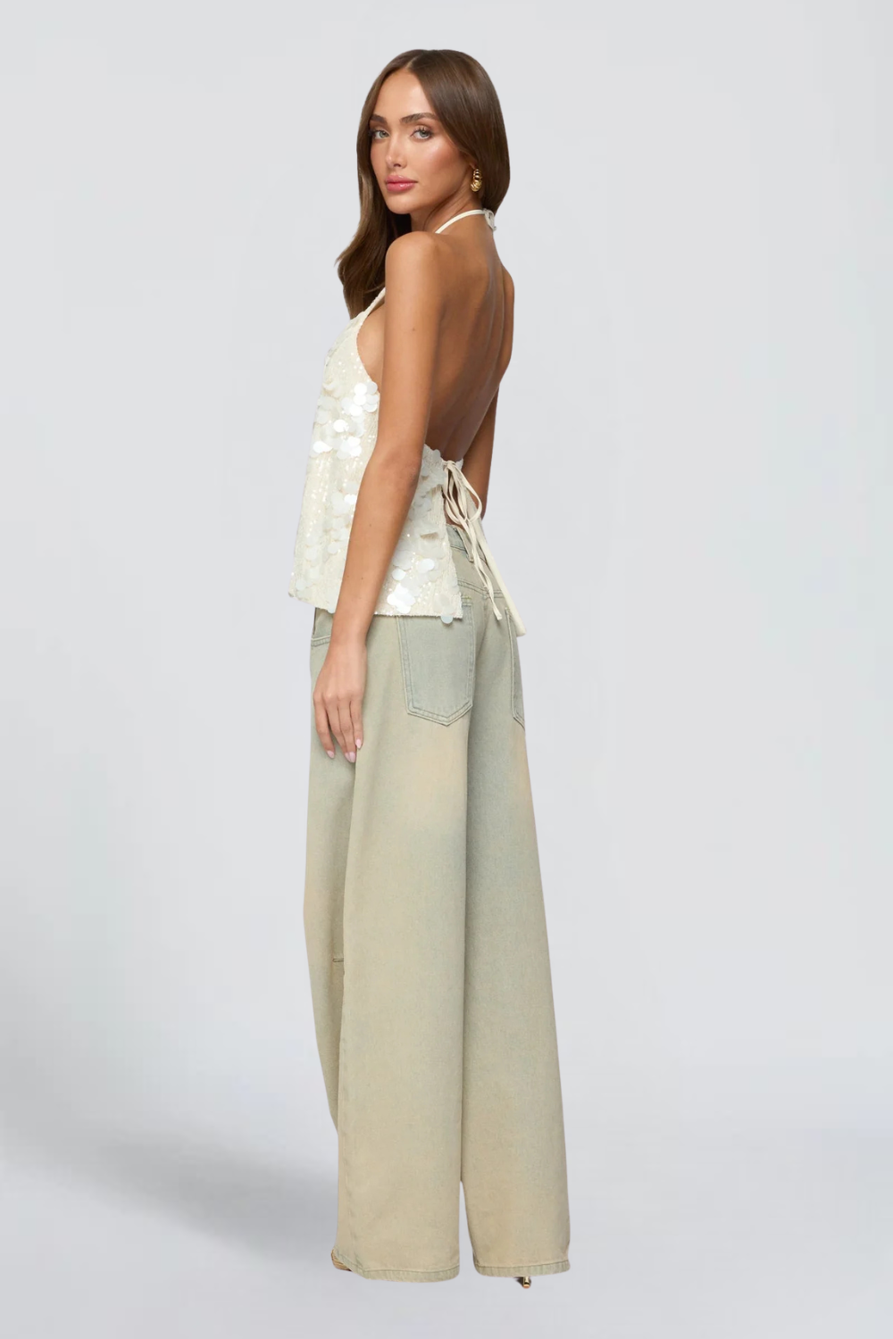 KAYO | WHITE SEQUIN TANK TOP