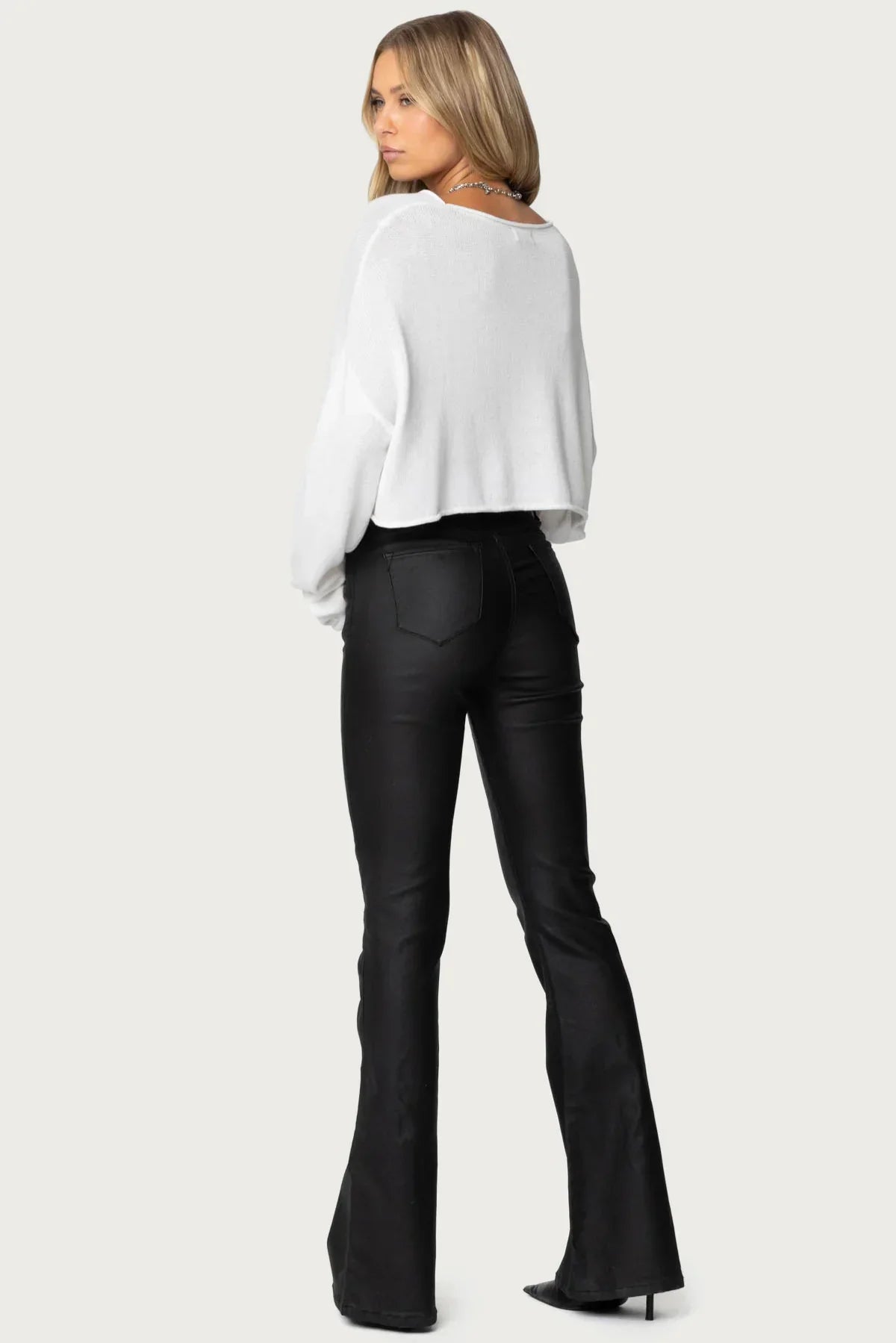 KAYO | FAUX LEATHER FLARE JEANS