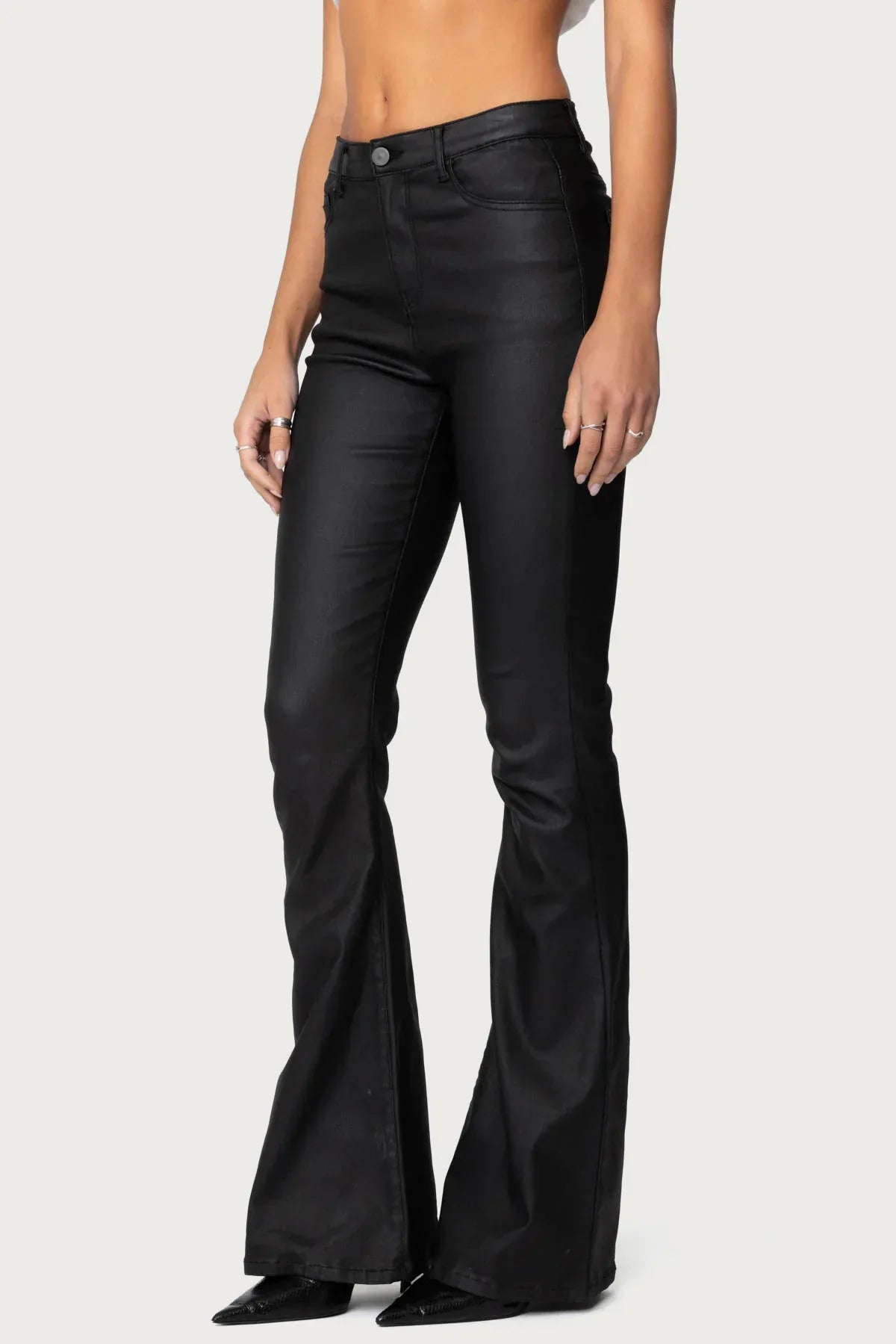 KAYO | FAUX LEATHER FLARE JEANS