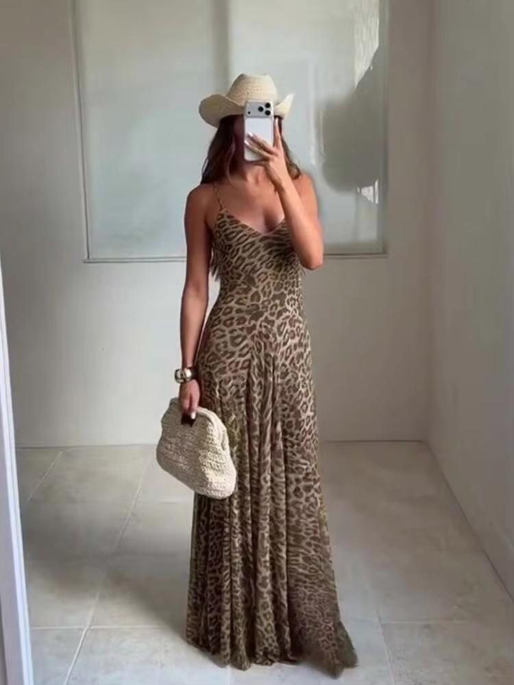 Sienna Leopard Print Strap Maxi Dress