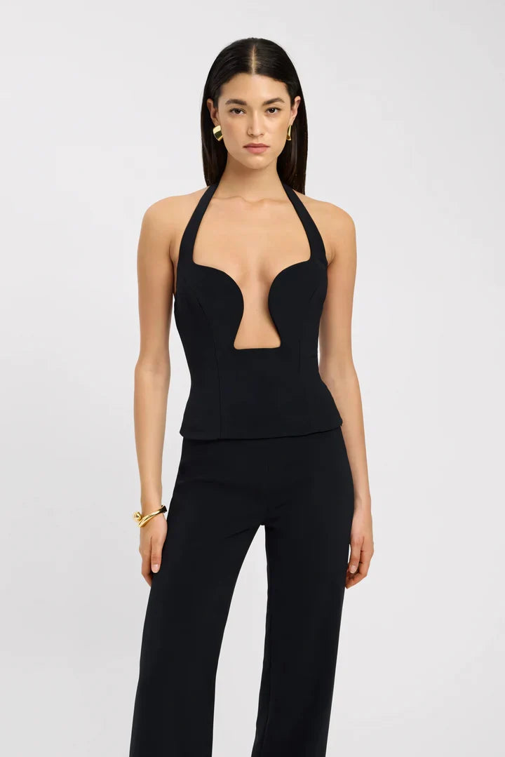 KAYO | DEEP CUT-OUT HALTERNECK