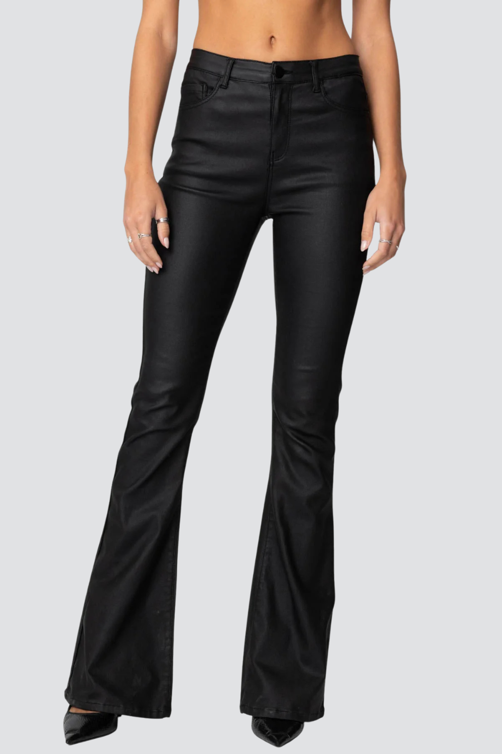 KAYO | FAUX LEATHER FLARE JEANS