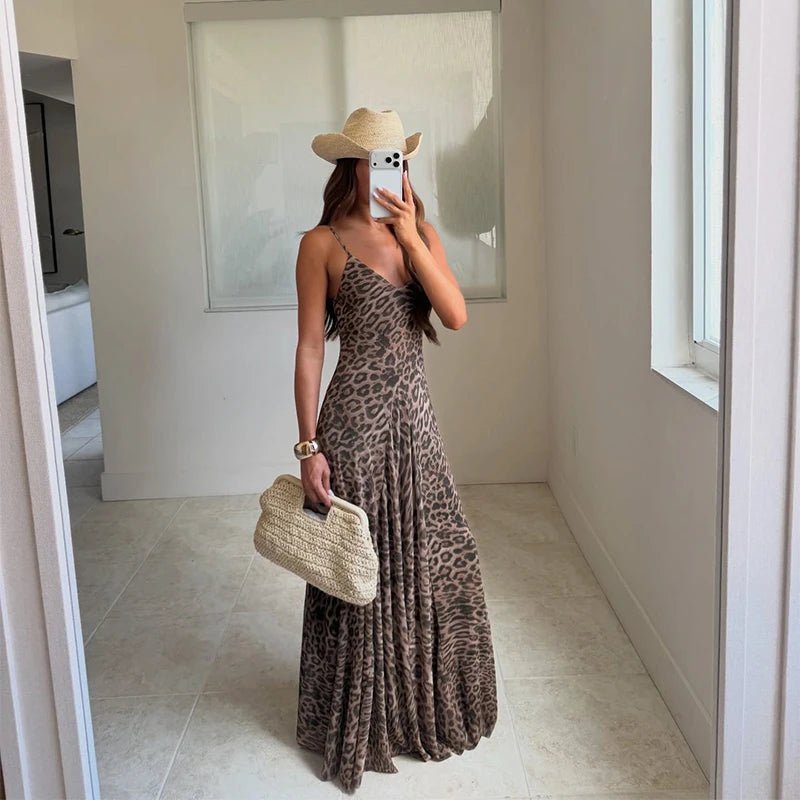 Sienna Leopard Print Strap Maxi Dress